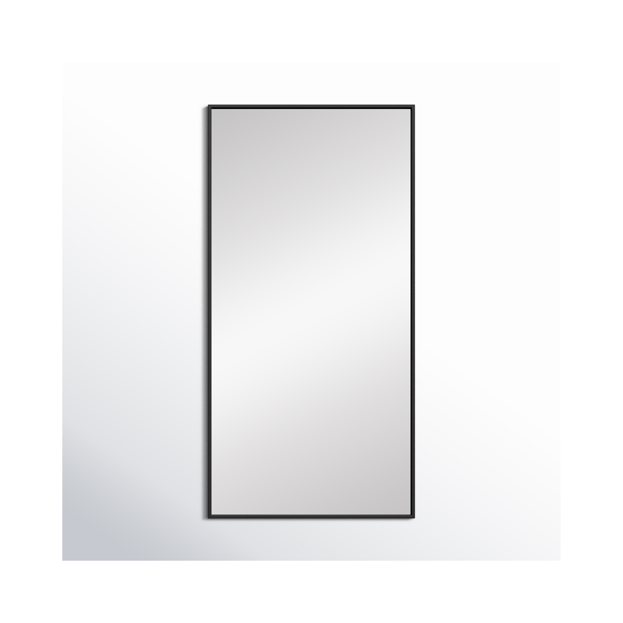 Sabine Metal Rectangle Wall Mirror, 60" x 30", Black