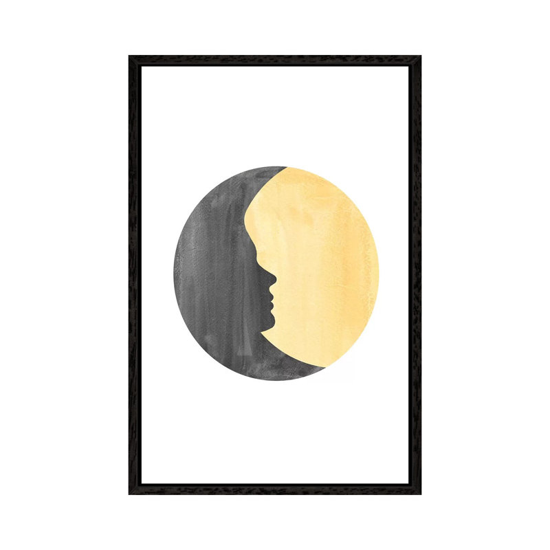 Woman Moon II 1 Piece Wall Art on Canvas, 152.4cm H x 101.6cm W x 3.81cm D, Black Framed