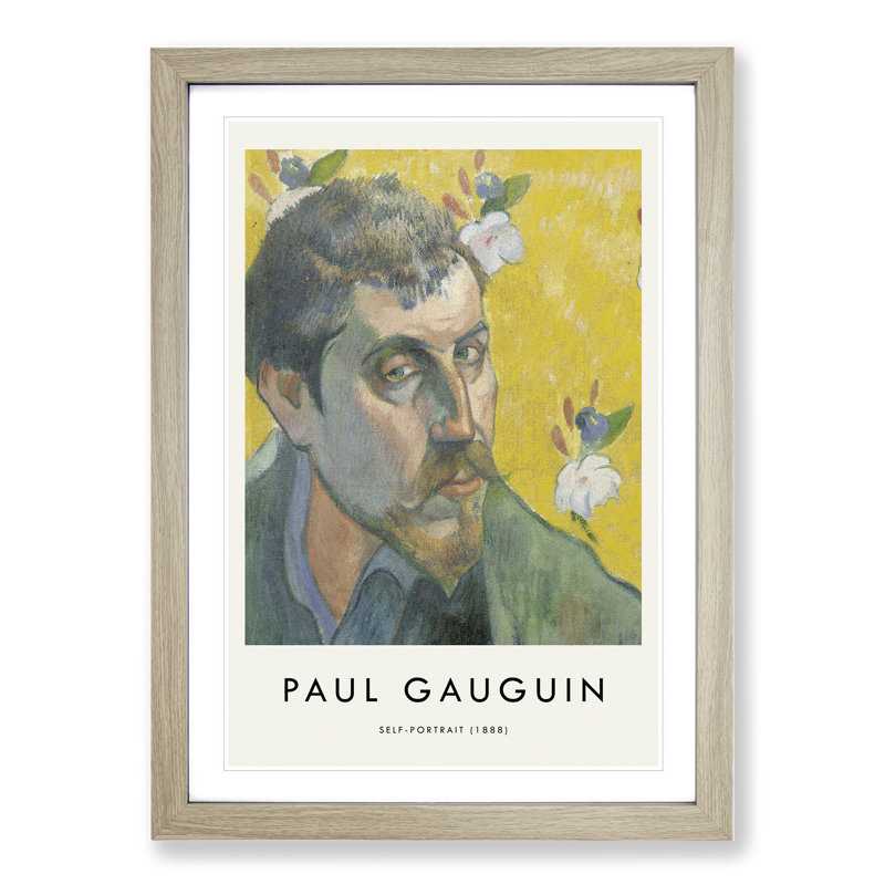 Self Portrait Vol.4 by Paul Gauguin - Picture Frame Painting, 65cm H x 48cm W x 2cm D, Oak