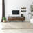 Modern TV Unit with 100% Solid Pine Wood & Rustproof Metal Frame, Walnut Finish | Dimensions: 67.0 x 15.7 x 11.8 inches | Antibacterial Design, 2 Shelves | Stylish & Functional for Living Room or Entertainment Space