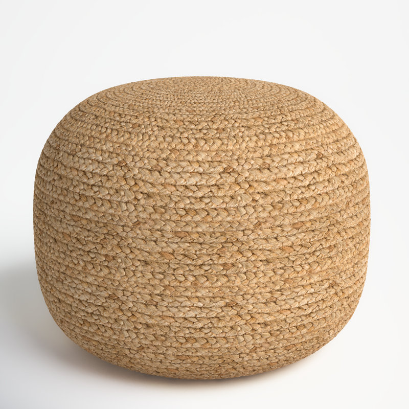Rodriguez Upholstered Pouf, Khaki