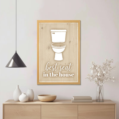 Toilette, meilleur siège dans la maison, ensemble de 1 reproduction d'art sur toile tendue sur toile