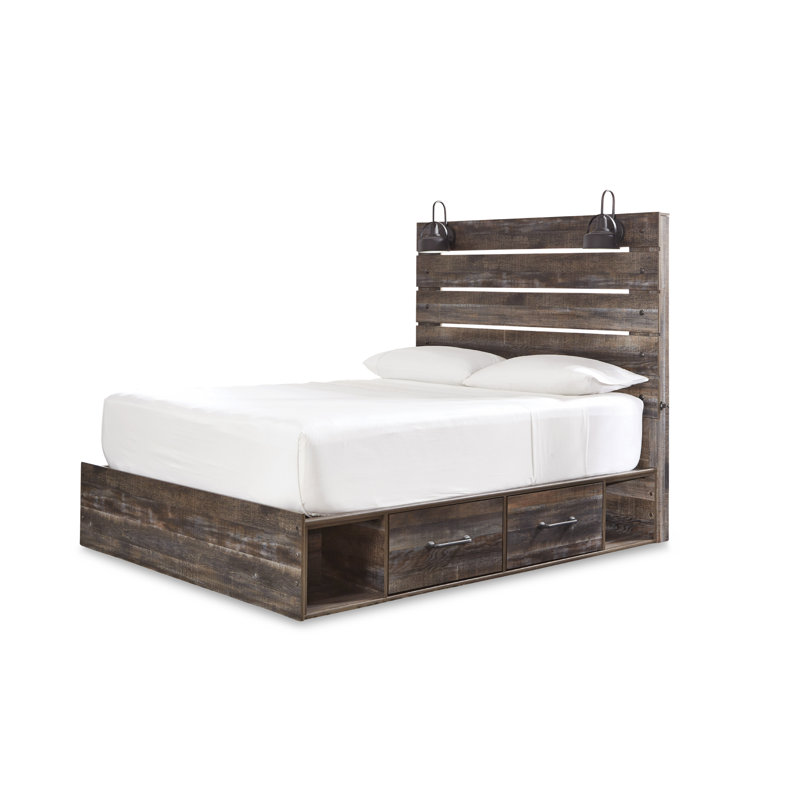 Grand lit plateforme avec rangement Drystan, Grand