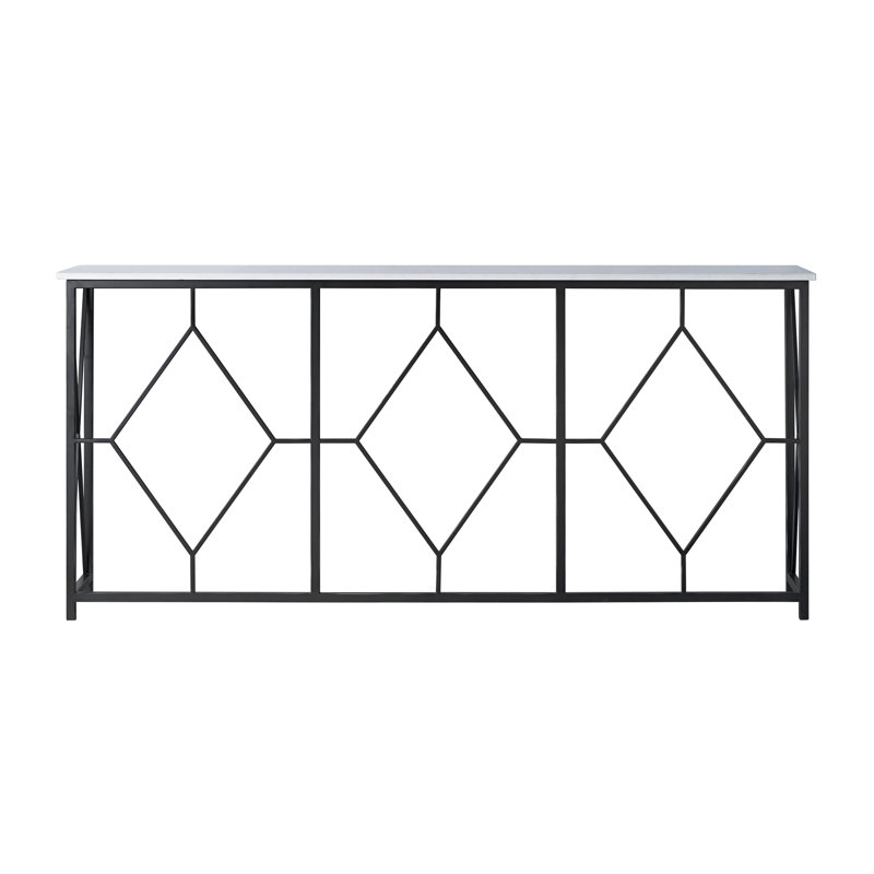 Triple Diamond Console, Flat Black, Carrera Marble