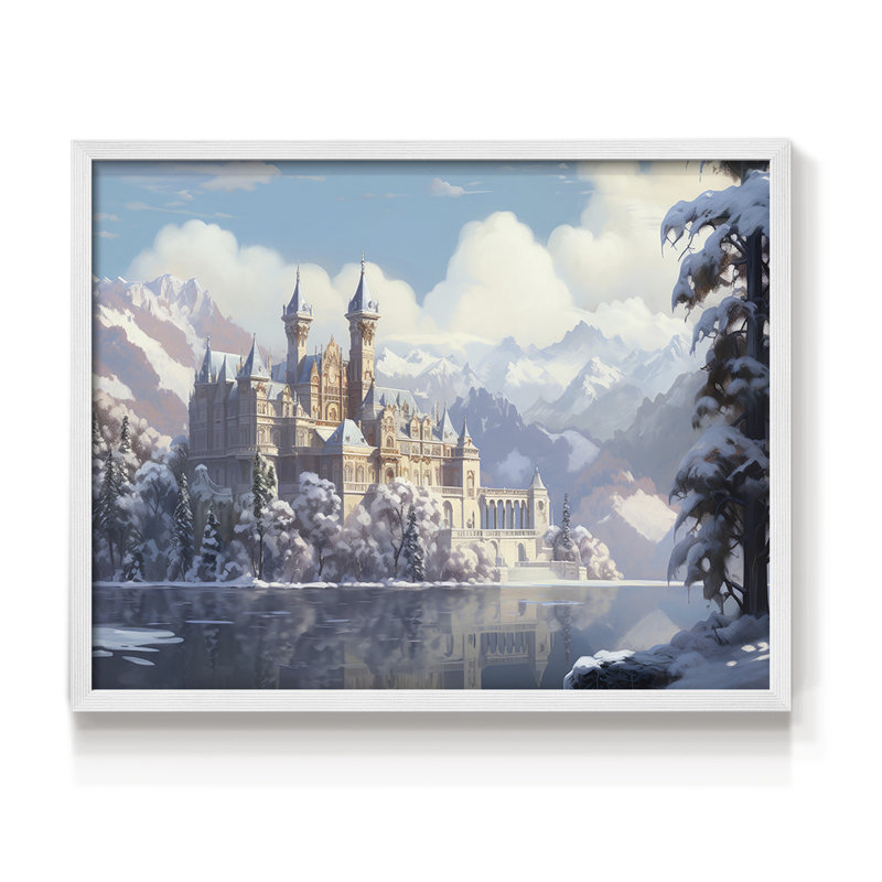 Landscape Series-CVIII -Framed Print - Restickable, 8" H x 10" W, White
