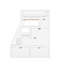 Lit mezzanine simple - blanc. Comprend 7 tiroirs, 2 tablettes et un secrétaire. Élégant. Bureau blanc pour plus de 6 ans pour 6 ans et plus-1280586862