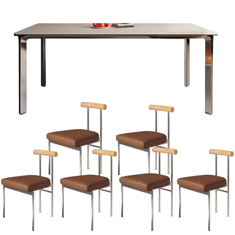 Ensemble de salle à manger moderne de style italien pour la maison rectangulaire L 62,99 po x l 31,49 po