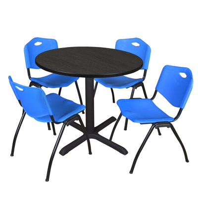 Regency Cain Round Breakroom Table & 4 M Stack Chairs