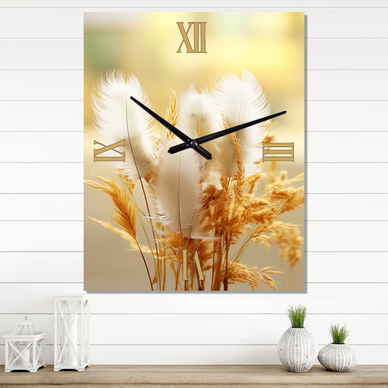 Horloge murale moderne à fleurs délicates, Moyen