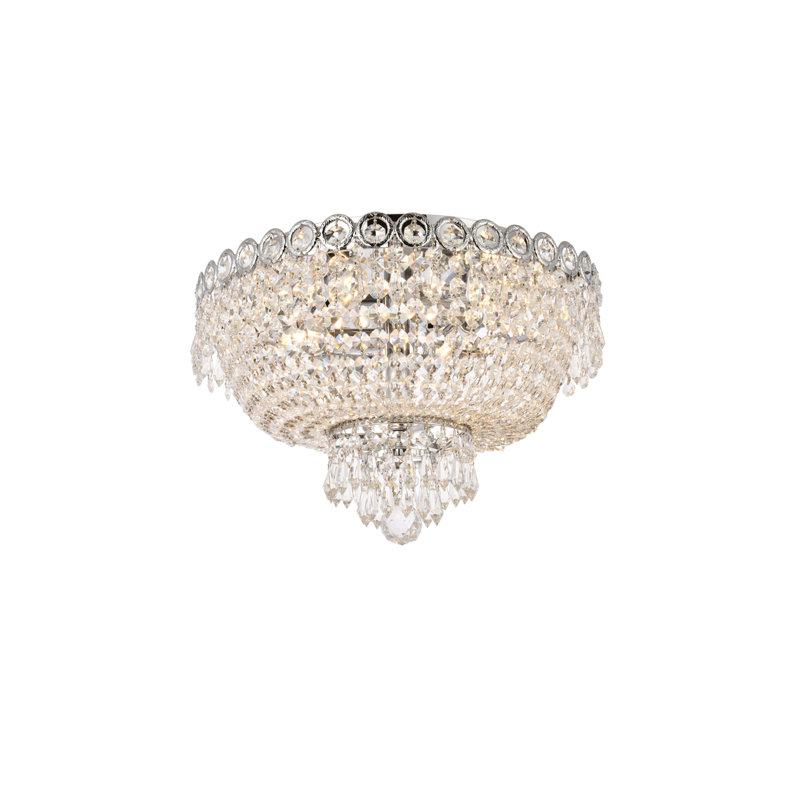 Century Century Cristal taillé royal clair, Six lumières, Chrome, H 10 po x l 18 po x P 18 po
