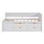 Lit de jour simple avec tiroirs et tablettes, blanc-130120239