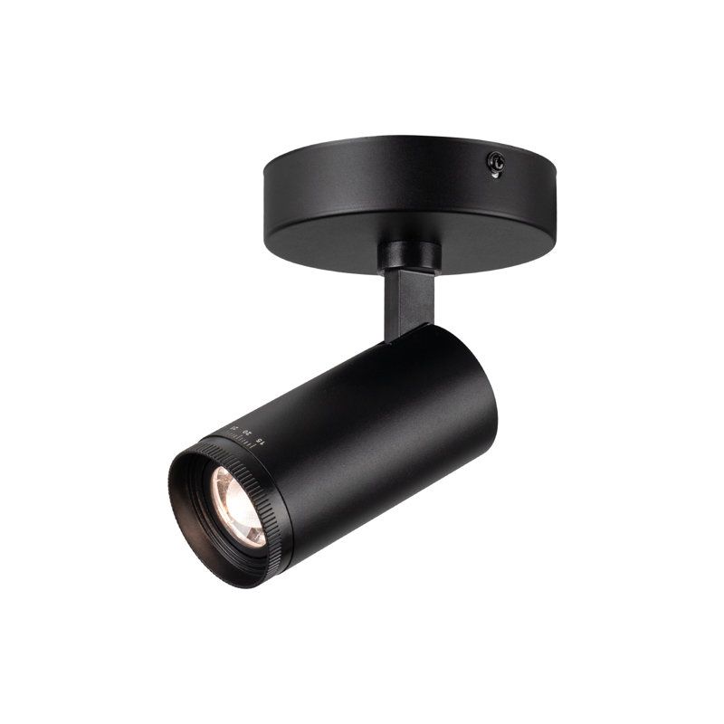 Projecteur de plafond noir à DEL réglable 5cct pour galerie, lampe directionnelle pour la maison, 2700-5000K, 15 ° -45 °, CRI90 +