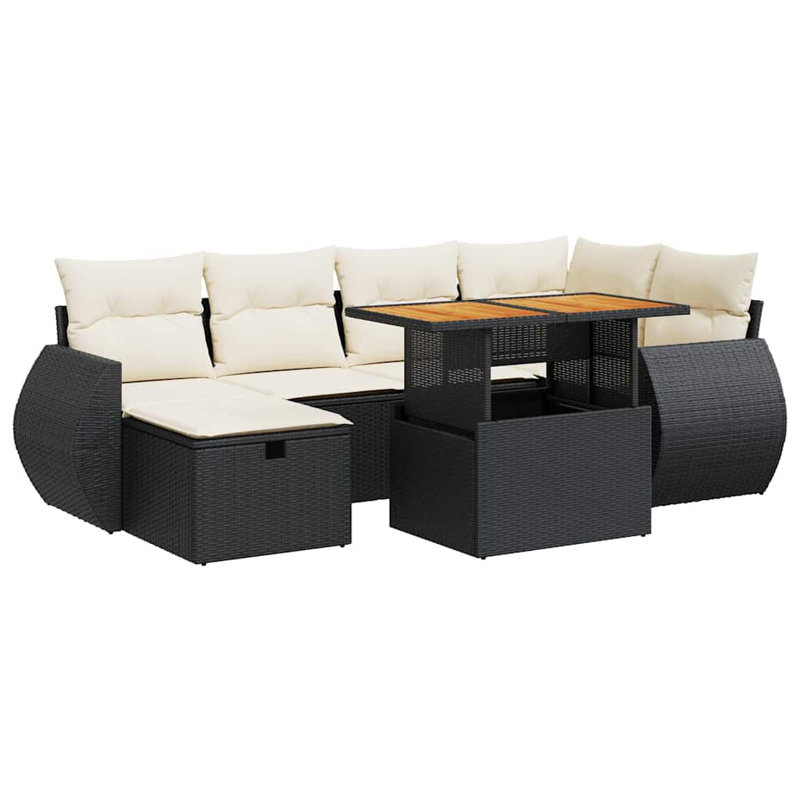 Vidaxl Garden Sofa Set Black