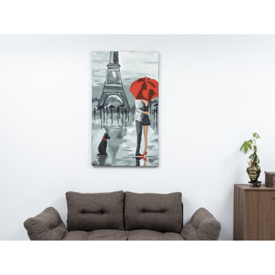 Wovilo 47'' X 19'' Grey Wall Canvas - Hand-Painted For Fall Relaxation Art Desire