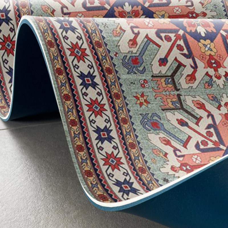 Mulah Turquoise Cushioned Kitchen Mat, Rectangle 2' x 4'