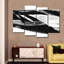 «Strokes And Lines Black Ink Streaks I», reproduction sur toile 4 pièces par Daniel P-93060755