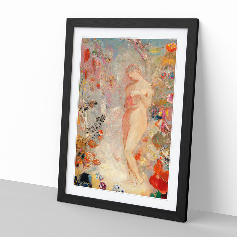 Pandora Vol.1 by Odilon Redon - Framed Print, Black Framed, 65cm H x 48cm W x 2cm D
