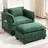 Boucle Fabric Club Chair Armchair with Ottoman-613019560