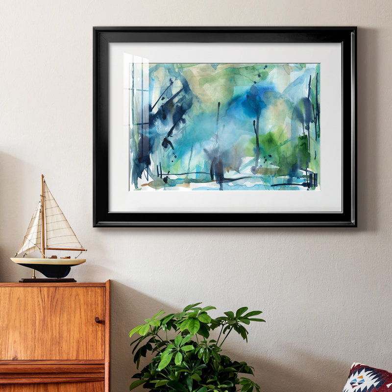 Rain in the Country - Peinture encadrée, H 30,5 po x l 42,5 po x P 1,5 po, Cadre noir