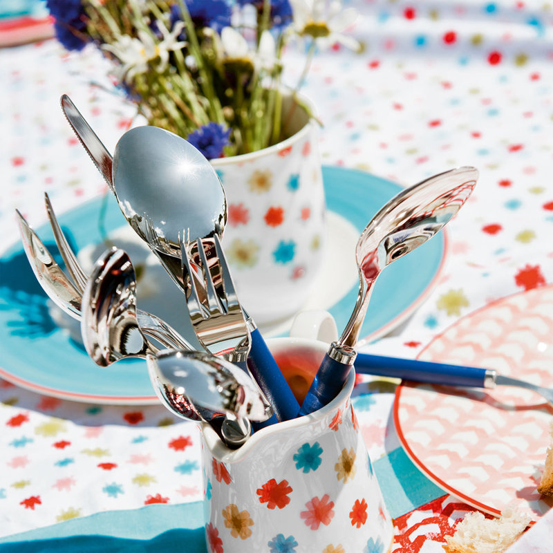 Play! 24 Piece 18/10 Stainless Steel Cutlery Set, Service for 6, Blue