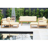 Venice Teak 8 Piece Deep Seating Group With Coffee Table