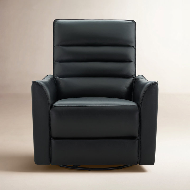 Fauteuil inclinable électrique Gabi, Cuir véritable fleur de Floride noir