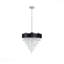 Lustre - design moderne en cristal de 18 pouces, finition noire, abat-jour en velours imitation antireflet, hauteur réglable, base G9 à 8 lumières