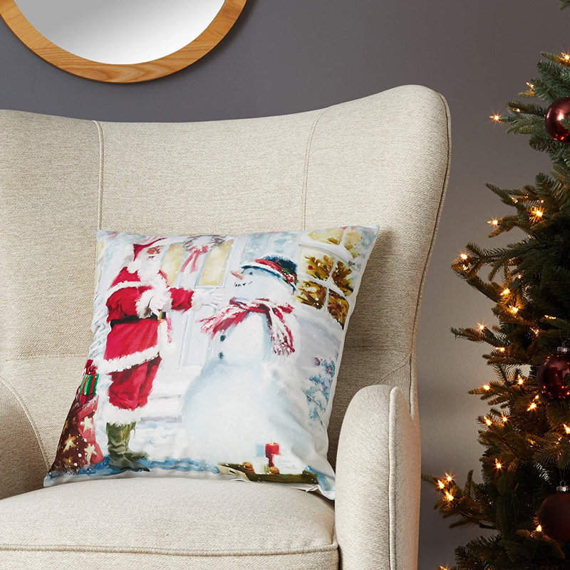 Christmas Snowed Man Throw Pillow, Pillow Cover & Insert