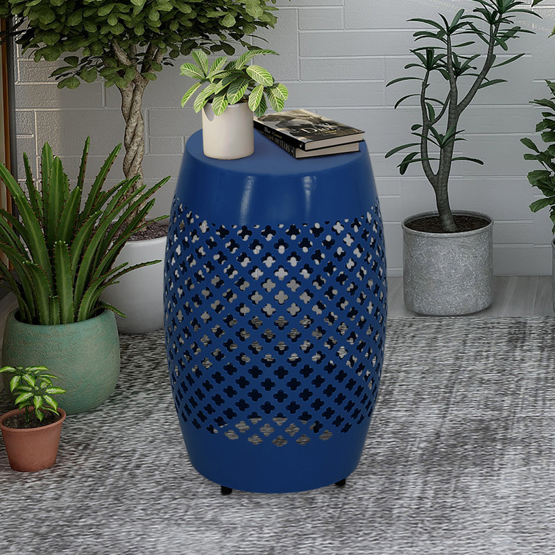 Sandpoint Steel Top End Table, Navy