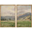 Rustic Countryside "Majestic Mountain Fields Nature Landscape, reproduction d'art sur toile encadrée 2 pièces-98374054-98374053