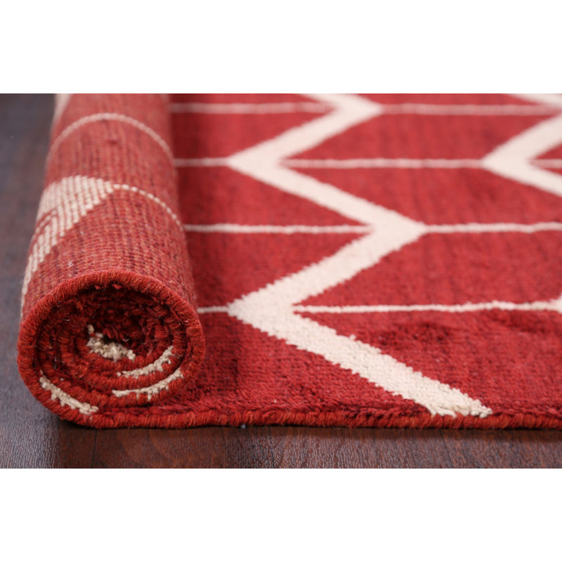 Tapis de zone en laine 5 pi 4 po x 8 pi 1 po one-of-kind noué la bourgogne Yarbrough