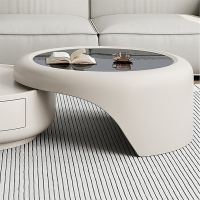 Ensemble de tables basses et d'armoires de télévision de style crème