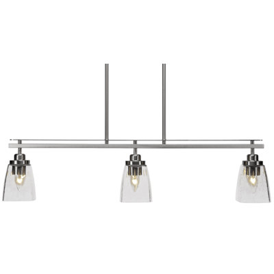 Agnon 3 Light Island Light Shown With 4.5" Square Glass