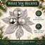 Décorations de Noël en forme de poinsettia à paillettes argentées (lot de 12)-1378657540