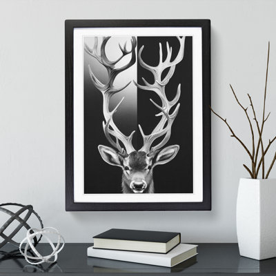 Monochrome Stag - Single Picture Frame Print