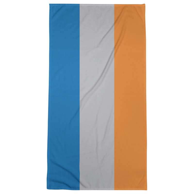 Lightweight Bath Towel, Blue/Silver/Orange