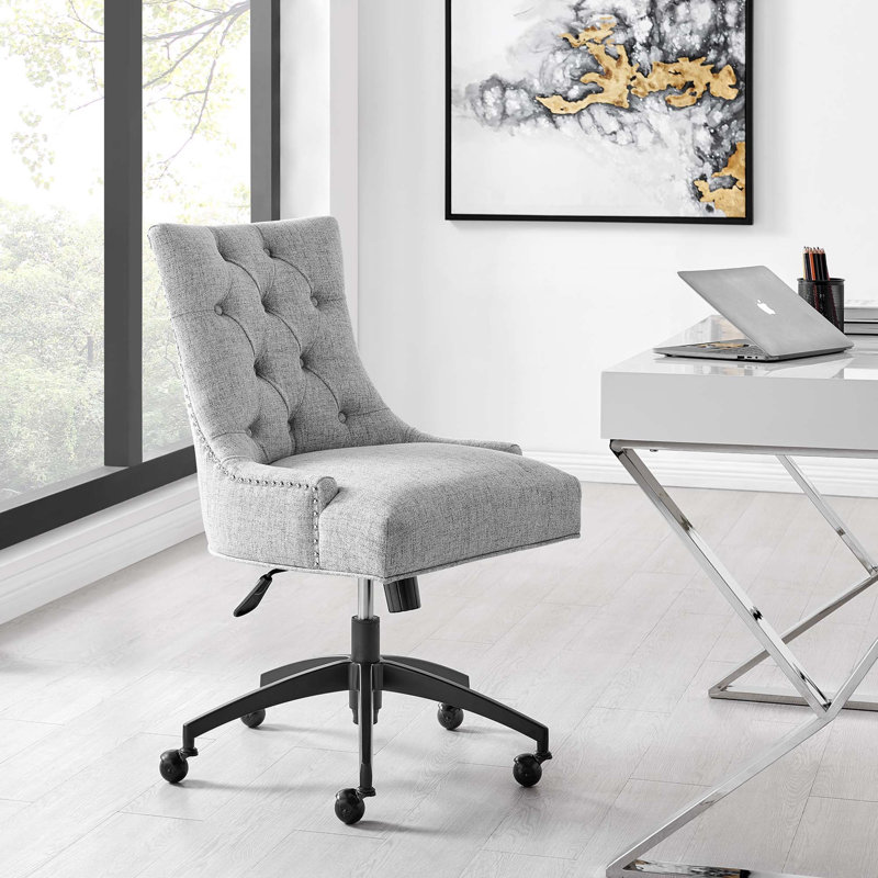 Chaise de bureau Regent, Gris clair, Noir