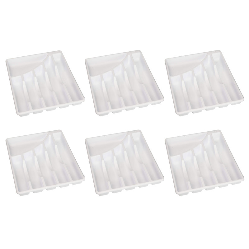 Sterilite 6 Compartment Cutlery Tray, Kitchen Drawer Organizer for Silverware and Utensils