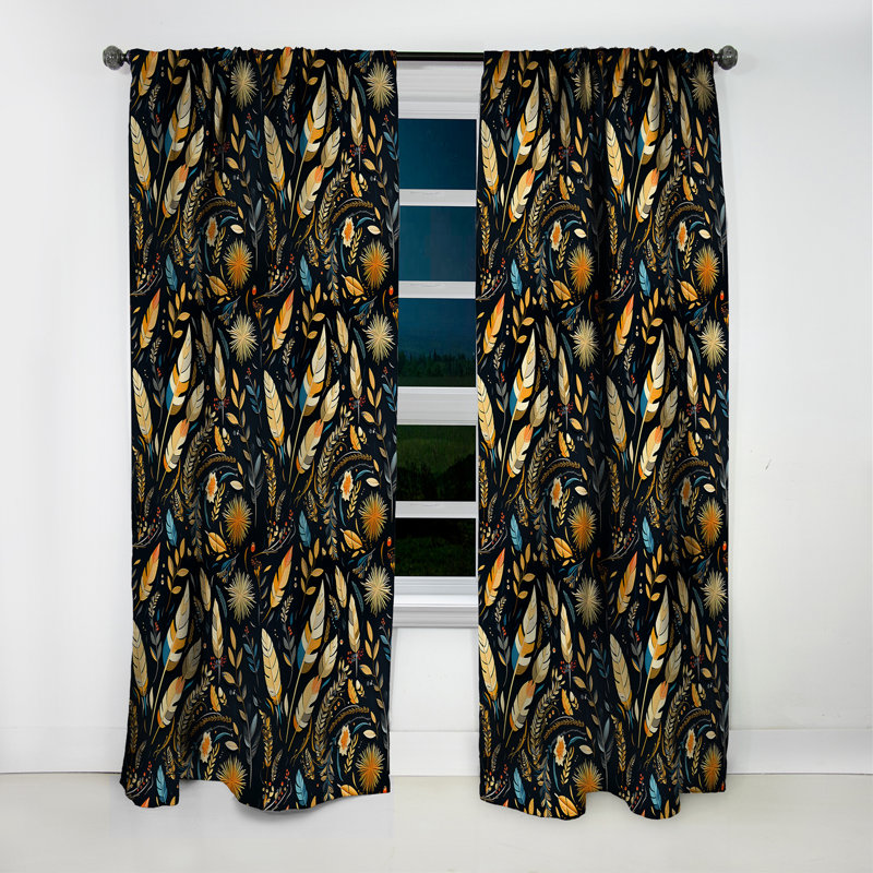 Motif bohémien Rhapsody Boho - rideau abstrait bohème - rideau occultant abstrait - 1 panneaux, L 52 po x L 95 po