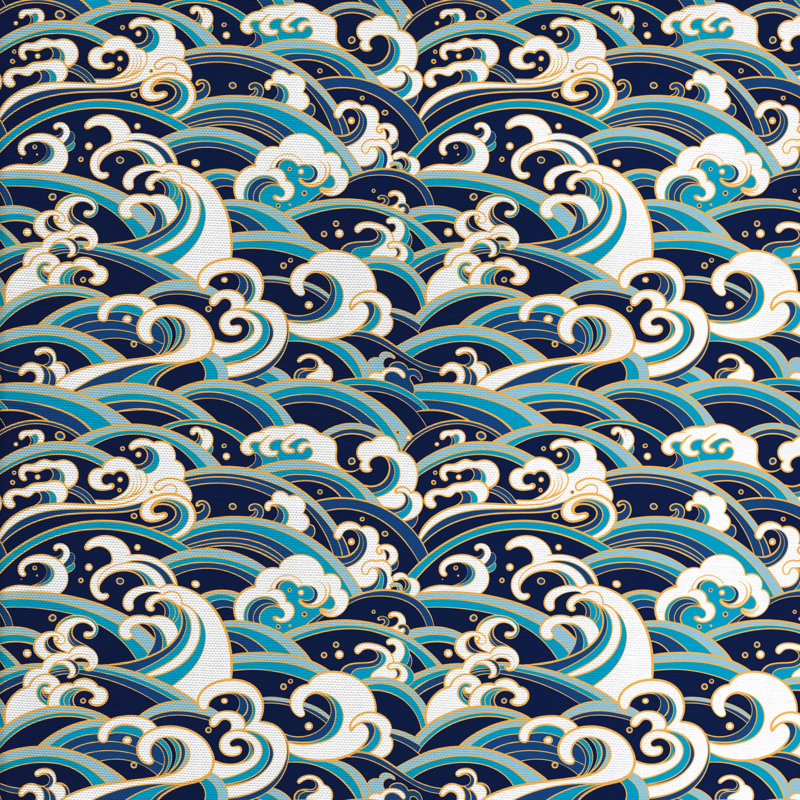 Tissu écume et éclaboussures Ocean Waves, H 36 po x l 58 po x P 1 po