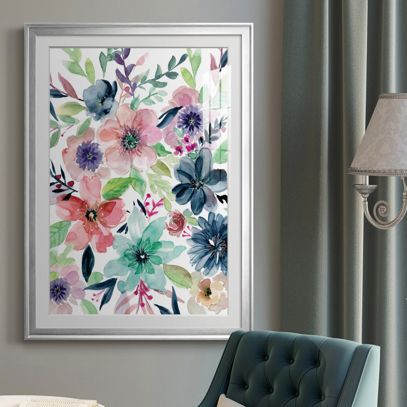 Cool and Serene - Peinture sur toile encadrée, H 36,5 po x l 26,5 po x P 1 po, Argent