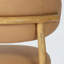 Chaise rembourrée en cuir Olimpio, brun clair