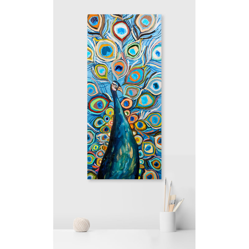 «Peacock Metallic Ocean», impression sur toile tendue, H 48 po x l 24 po