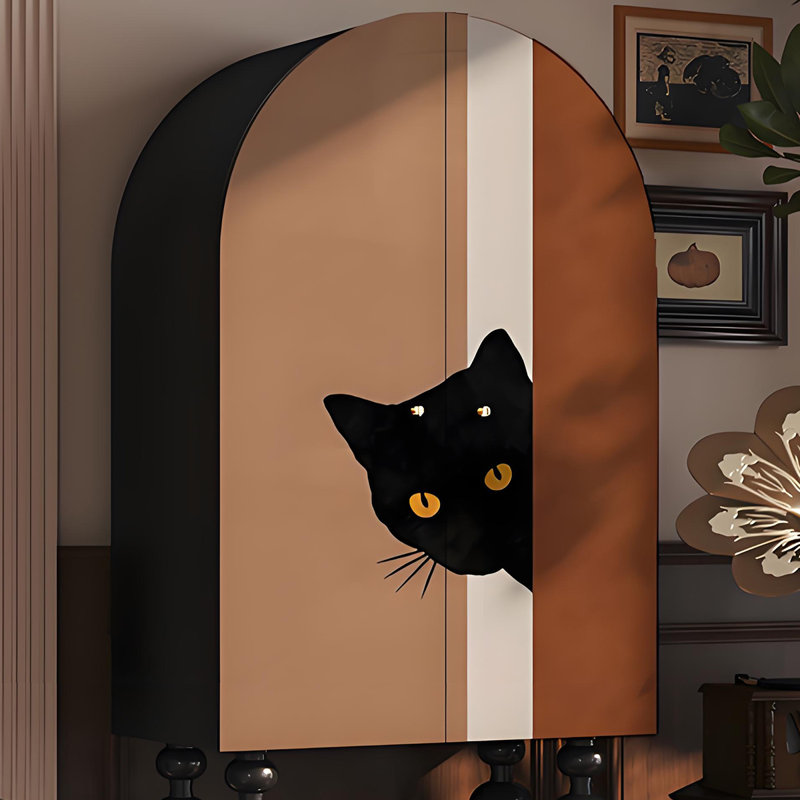 Armoire de rangement murale moderne en bois massif, Noir
