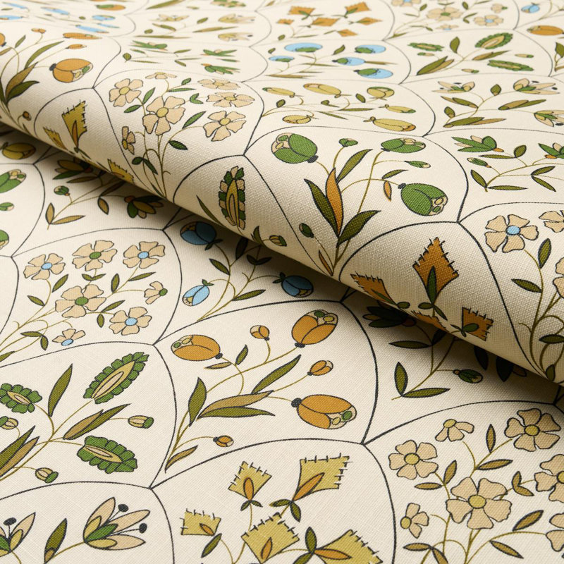 Tissu d'intérieur / extérieur floral Frances, Beige