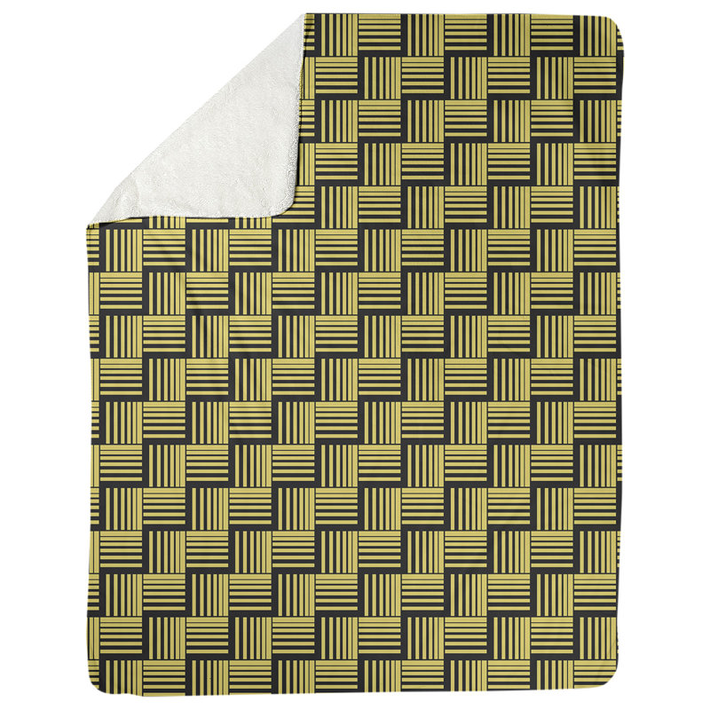 Couverture polaire à rayures classic basketweave, l 30 po x L 40 po, Jaune foncé