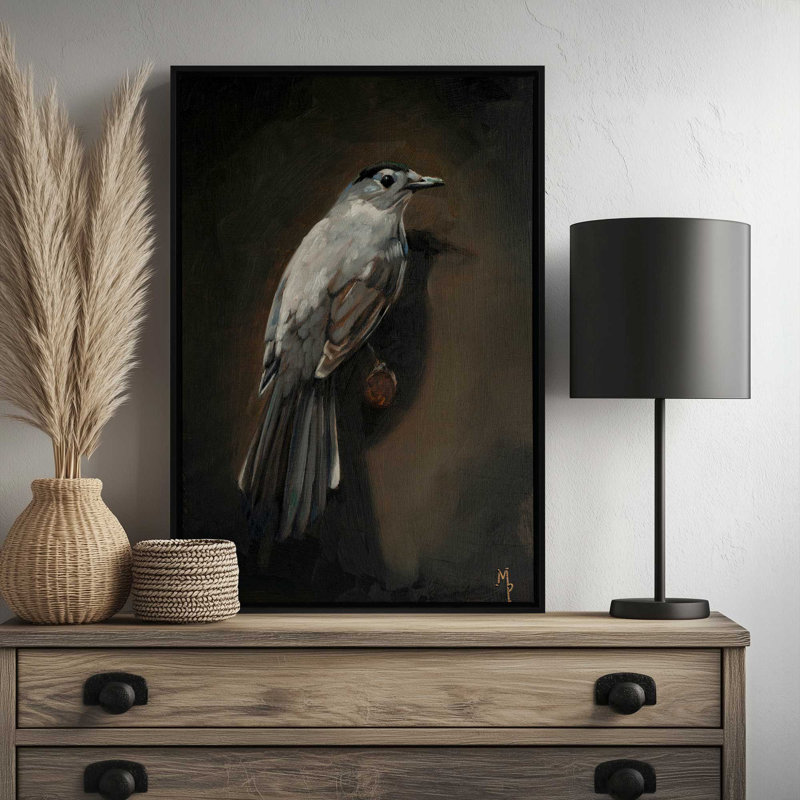 «Birdudes III» par Marian Parsons, reproduction d'art sur toile, Tanné, «Floater», reproduction encadrée sans passe-par