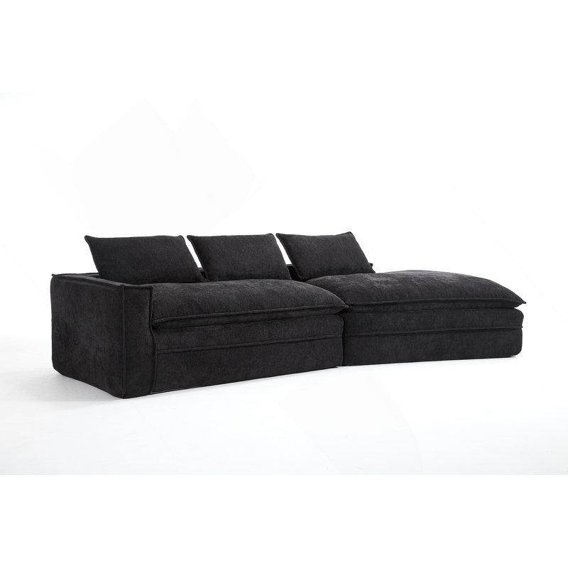 Canapé modulaire Modern, Tissu noir