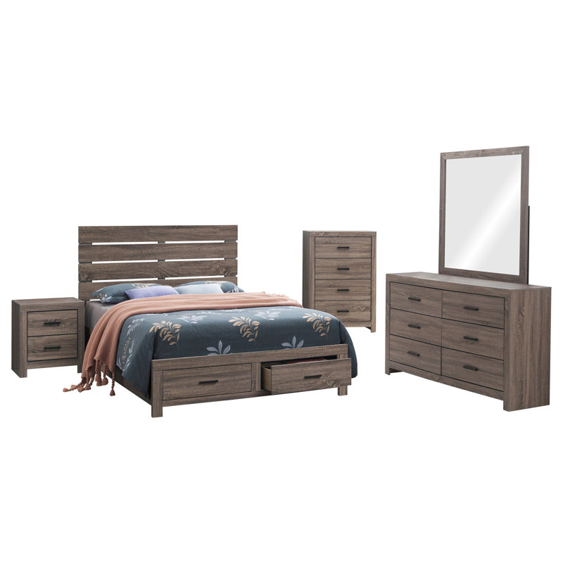 Ensemble de chambre avec grand lit 5 pièces Woolridge Barrel Oak