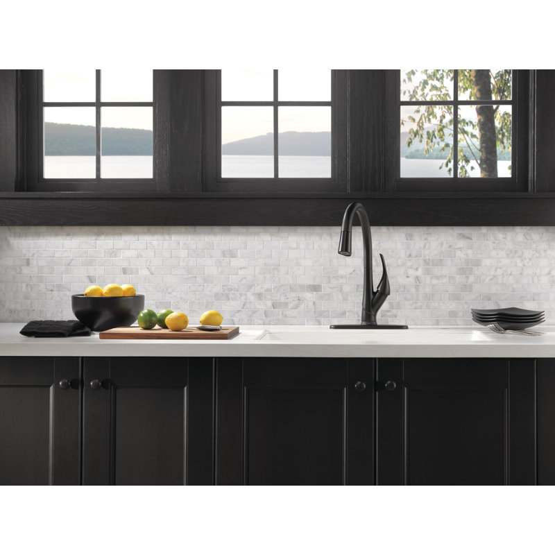 Esque Pull Down Touch Single Handle Kitchen Faucet With Accessories, Matte Black